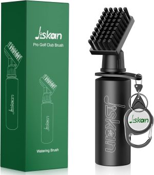 Pro Golf Club Brush Cleaner with Retainer Clip and Squeeze Water Bottle 7.5 Inches