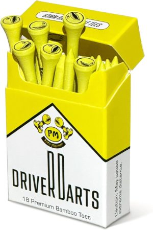 Driver Darts by P*ss Missile, Premium Bamboo Golf Tees | 18 Count